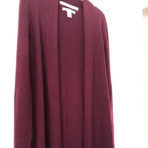 Max Studio Plum Merino Wool Cardigan
